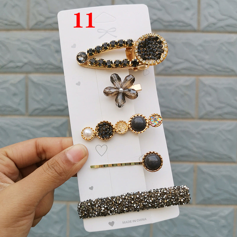 5 Piece Black Hair Clip Set