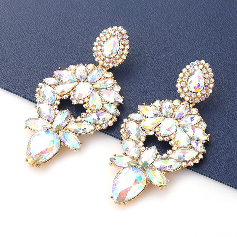 Geometric Flower Rhinestone Earrings www.beautiblessings.co.za South Africa