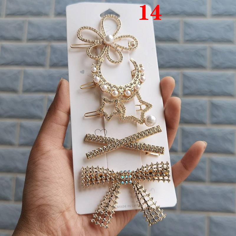 5 Piece Diamante Hair Clip Set